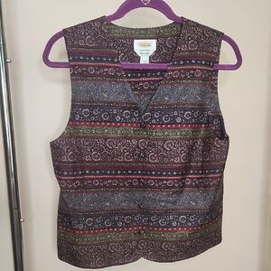 100% Silk Paisley Multicolor Vest